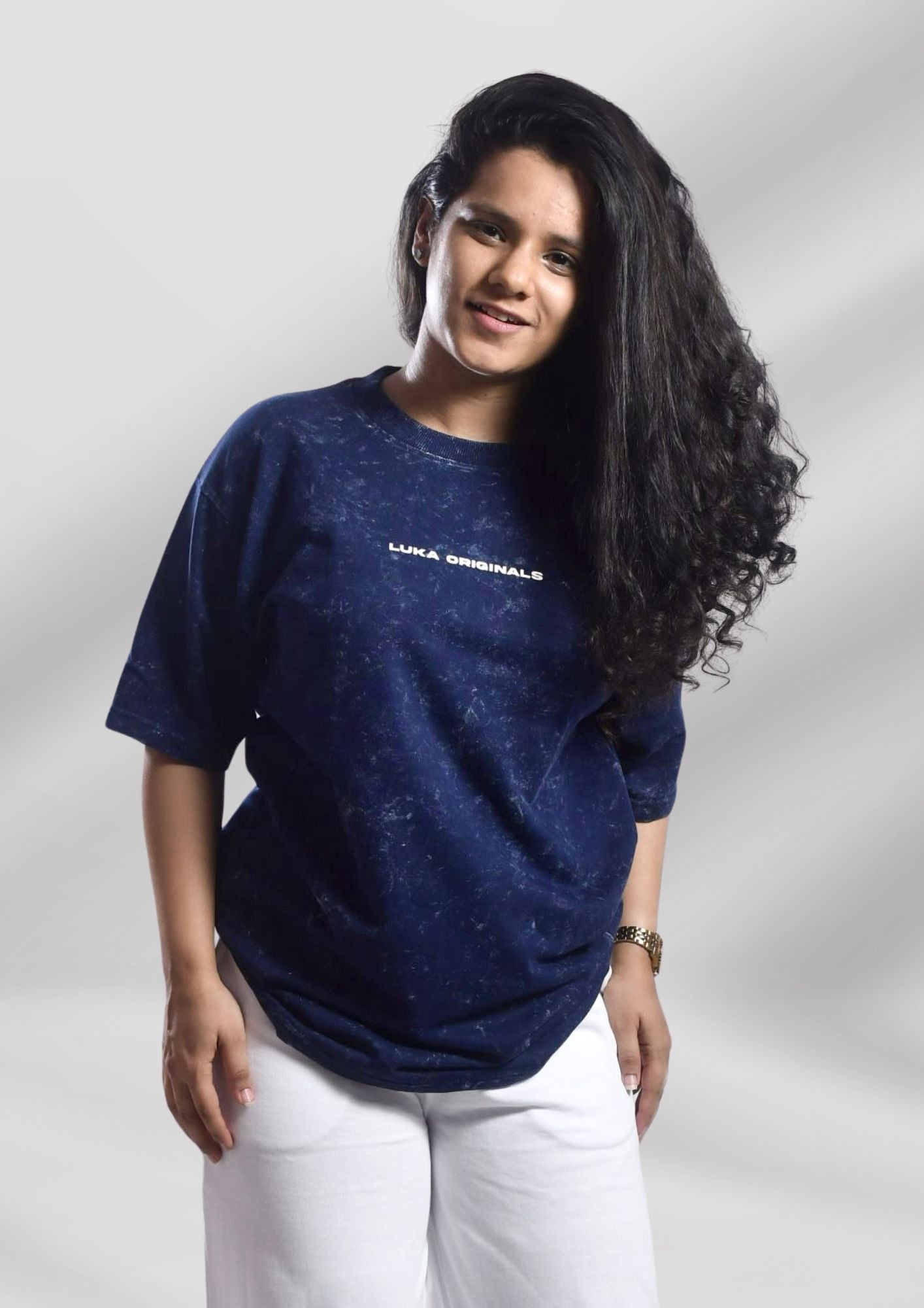 Blue Acid Wash Oversized T-shirt