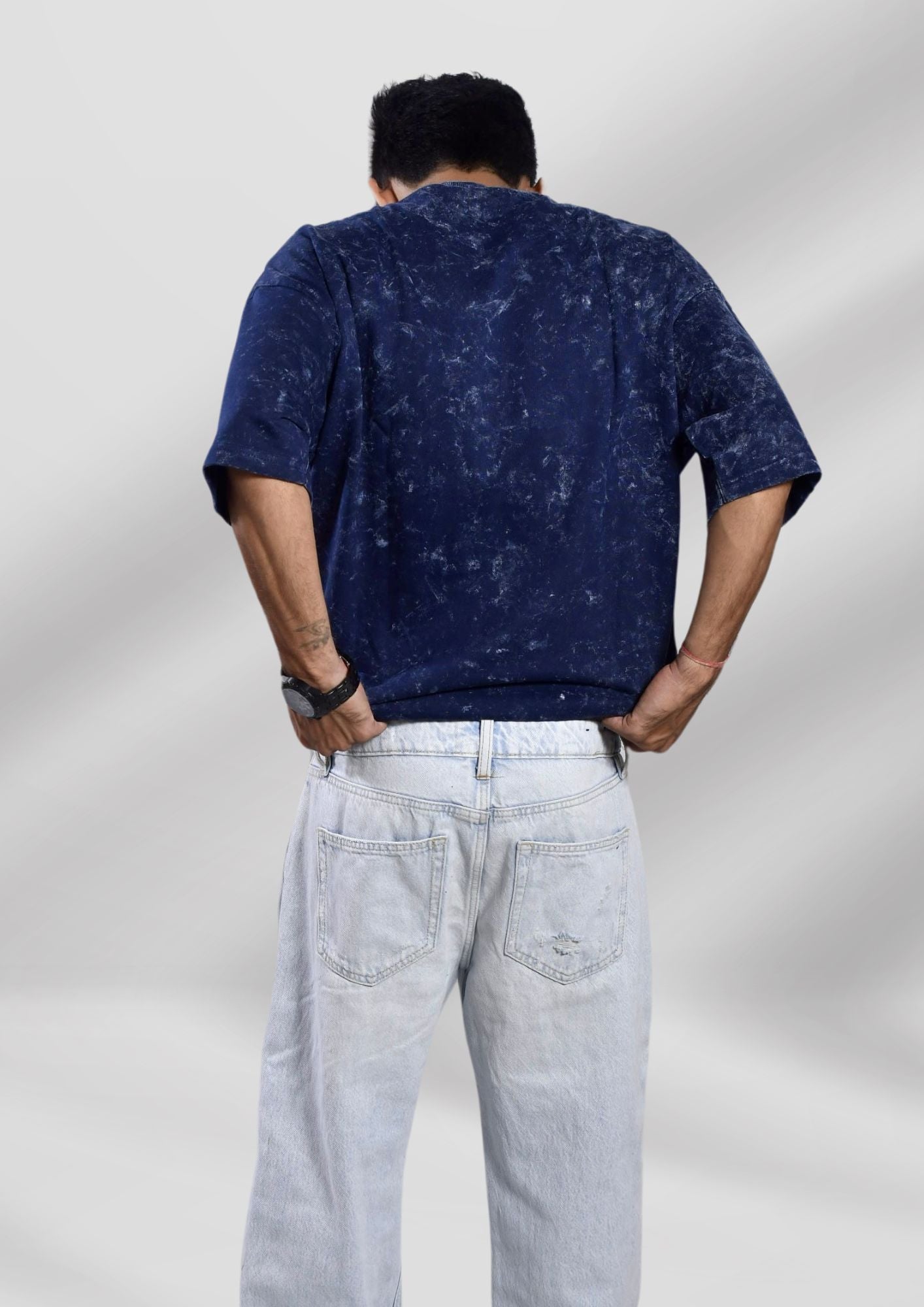 Blue Acid Wash Oversized T-shirt