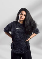 Black Acid Wash Oversized T-shirt