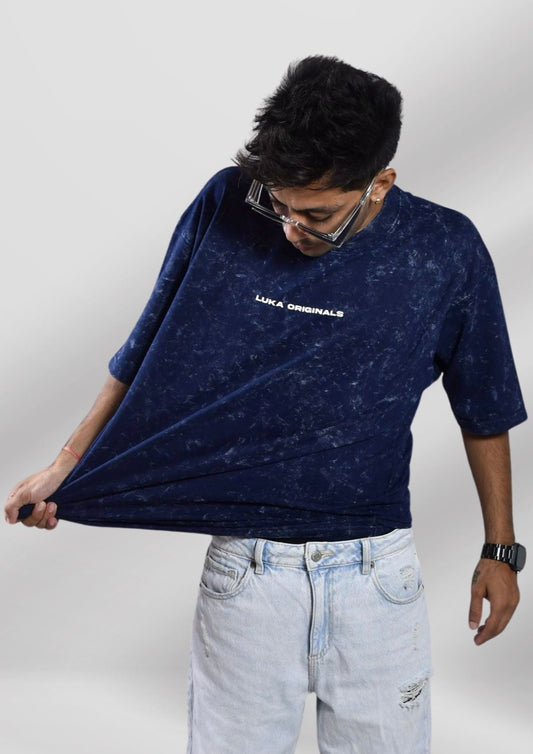 Blue Acid Wash Oversized T-shirt