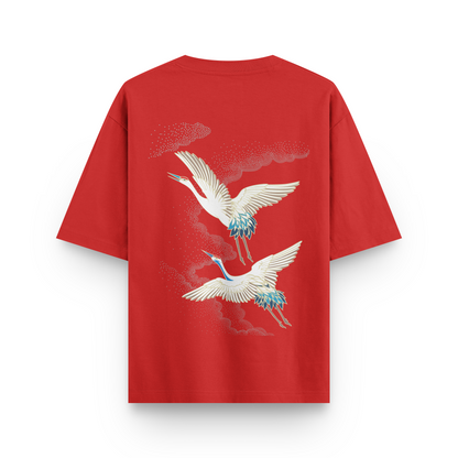 Japanese Crane Oversized Tshirt