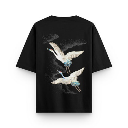 Japanese Crane Oversized Tshirt