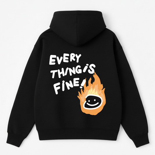 Everything Is Fine Oversized Hoodie