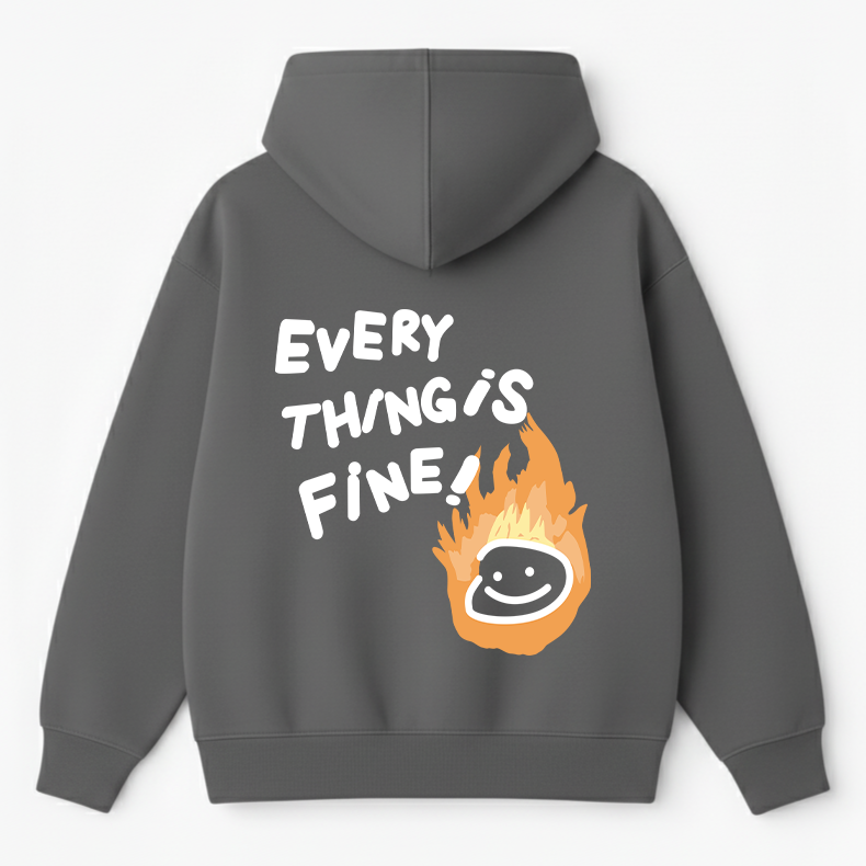 Everything Is Fine Oversized Hoodie