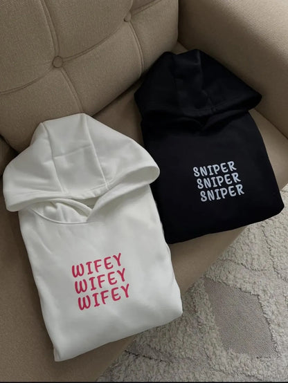 Wifey-Sniper Couple Oversized Hoodie’s