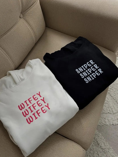 Wifey-Sniper Couple Oversized Hoodie’s