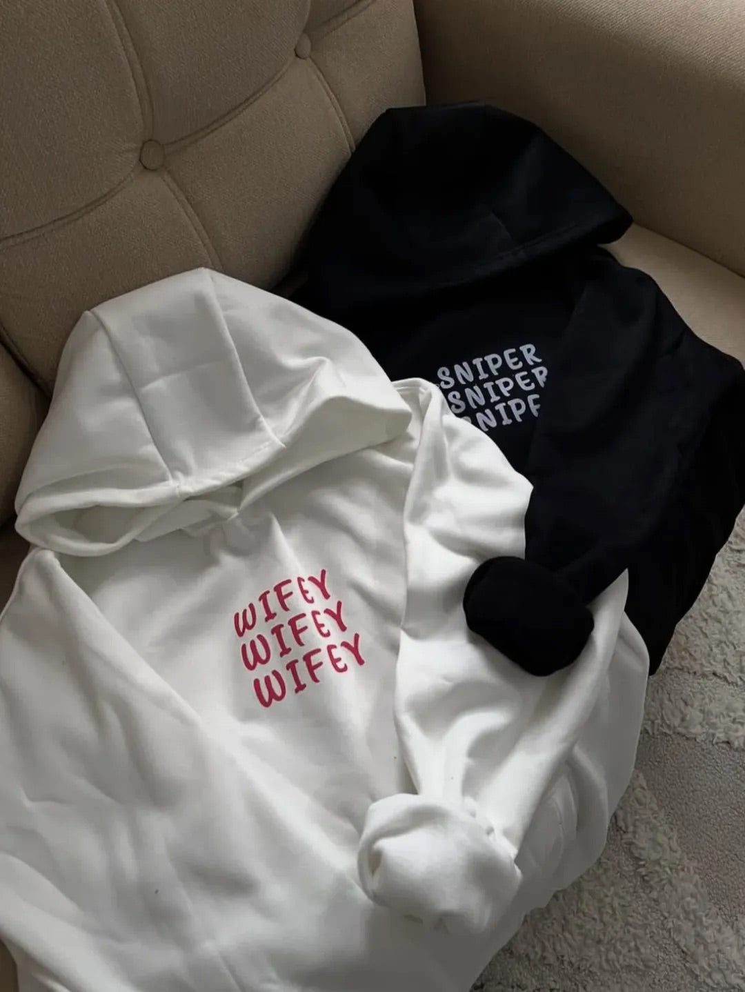 Wifey-Sniper Couple Oversized Hoodie’s