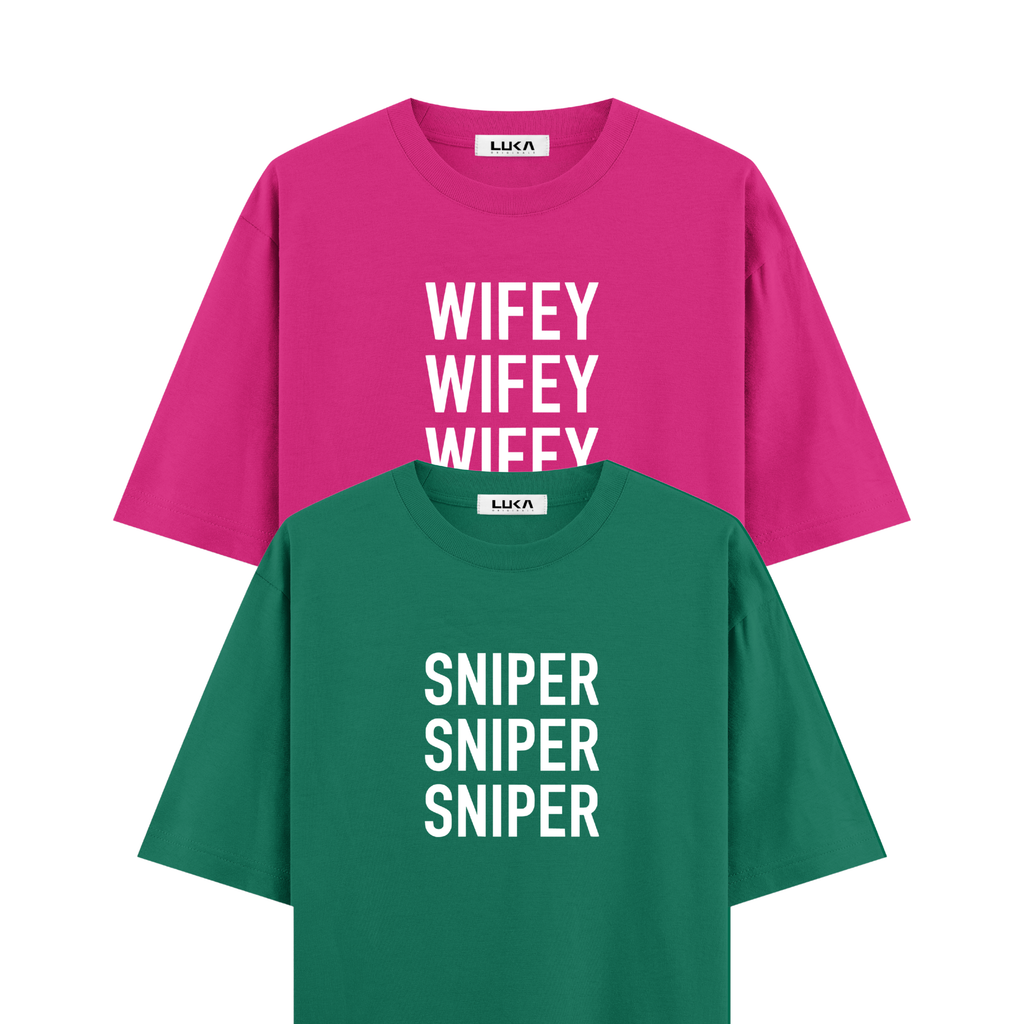 Wifey, Sniper Oversized Tshirts Combo