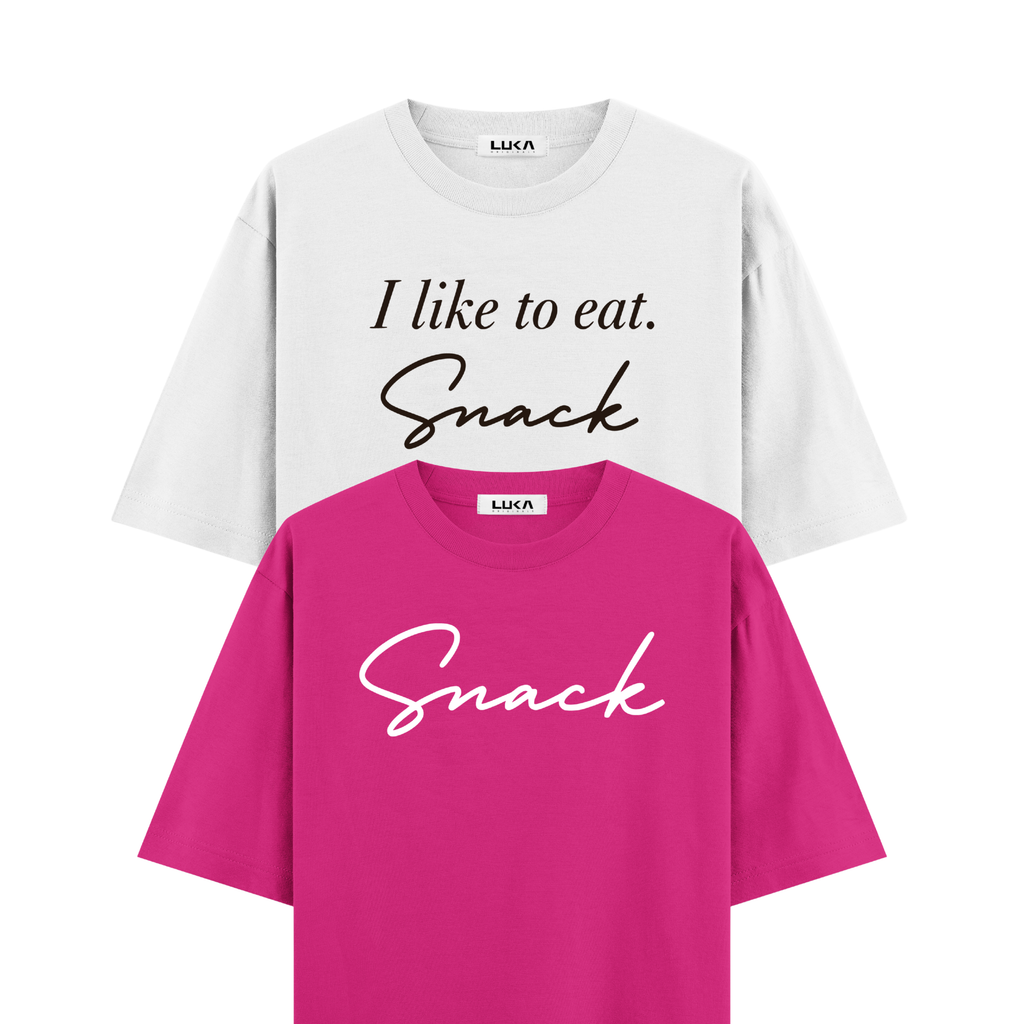 I Like To Eat Snack Oversized Tshirt Combo