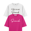I Like To Eat Snack Oversized Tshirt Combo