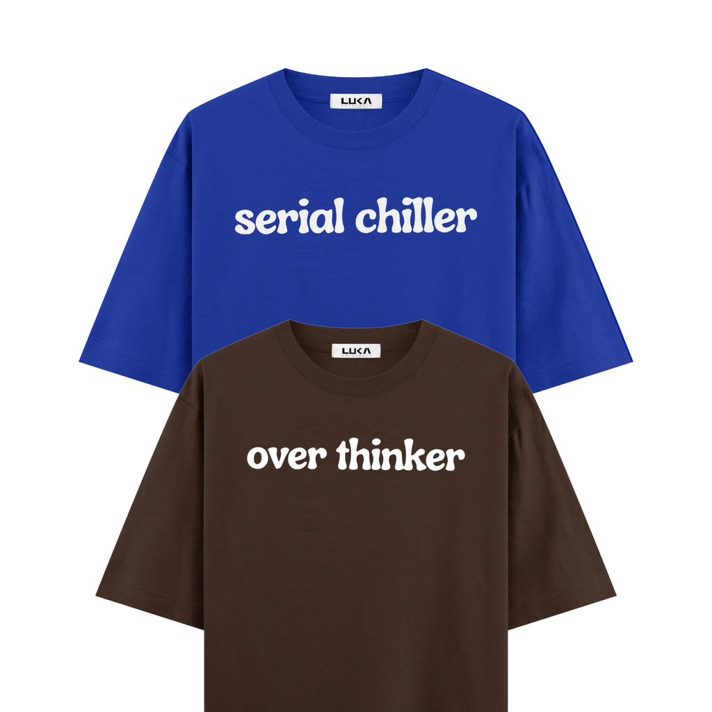 Serial Chillar and Overthinker Oversized Tshirt Combo
