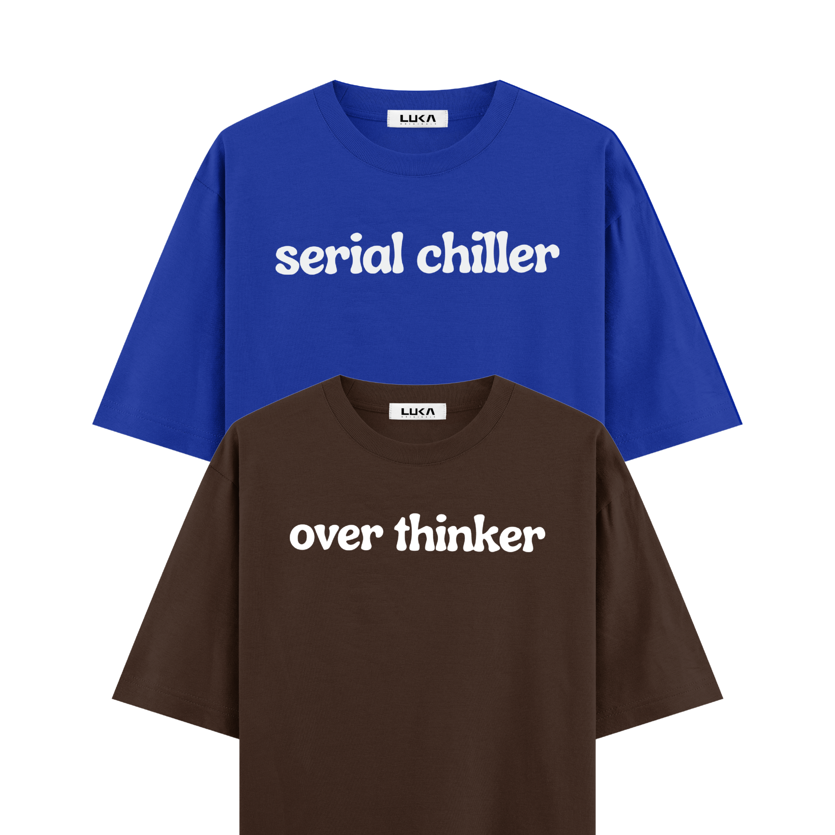 Serial Chillar and Overthinker Oversized Tshirt Combo